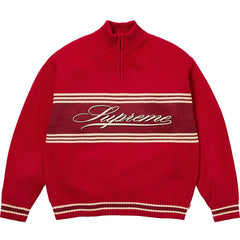 Script Stripe Half Zip Sweater