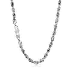 Men's Stainless Steel Diamond Buckle Necklace #CHA108