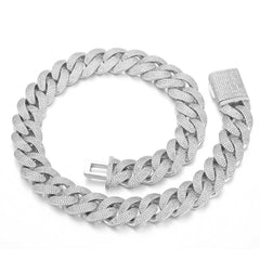Men's Four-row Diamond Bubble Cuban Necklace #CHA265