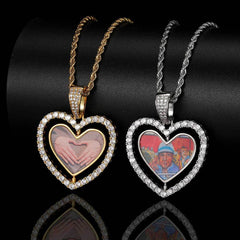 Women's Rotatable Love Photo Frame Pendant Necklace