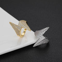 Men's Micro-paved Zirconia Lightning Ring