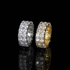 Men's Double Row Zircon Ring