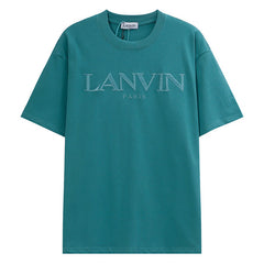 Letter Embroidery Logo T-Shirt Green