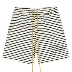 Striped Letter Embroidered Casual Shorts