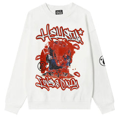 Rodman Love Head Flame Print Sweatshirts