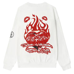 Rodman Love Head Flame Print Sweatshirts