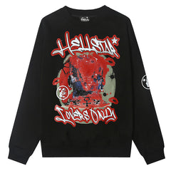 Rodman Love Head Flame Print Sweatshirts
