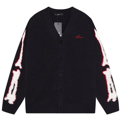 Cotton V-Neck Bones Cardigan