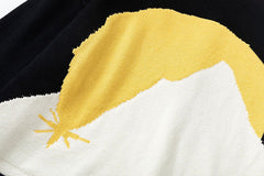 Sunset Snow Mountain Cardigan Hooded Sweater