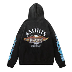 Eagle Pattern Letter Hoodie #7212
