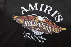 Eagle Pattern Letter Hoodie #7212