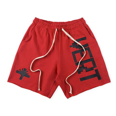 Letter Print Casual Five-Point Shorts