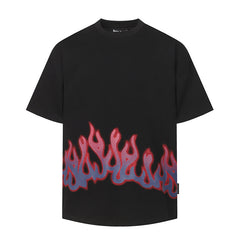 Flame-Print Crew-neck T-Shirt