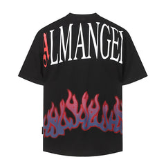 Flame-Print Crew-neck T-Shirt