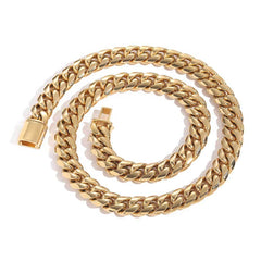 Men's Flap Clasp Stainless Steel Cuban Necklace #CHA016