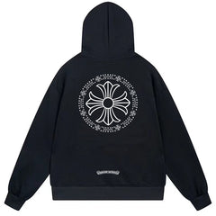 Letter Cross Pattern Hoodie #B92