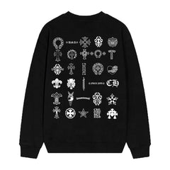 Letter Cross Pattern Sweatshirt #D18