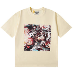 Printed T-shirt Black / Apricot