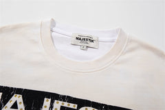 Newspaper Pattern Rhinestone Tee