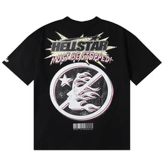Letter Printed T-Shirt Black