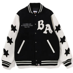 Leather Long Sleeve Baseball Jacket