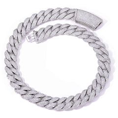 Men's Three-row Diamond Bubble Zircon Necklace #CHA316