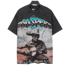 Skull Guitarist Pattern T-shirt #G6175