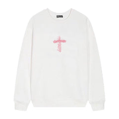 Letter Cross Pattern Sweatshirt #D10