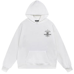 Letter Cross Pattern Hoodie #B68