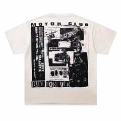 Newspaper Pattern Rhinestone Tee