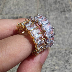 Men's Single Row Baguette Zirconia Ring