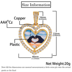 Women's Rotatable Love Photo Frame Pendant Necklace
