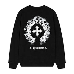 Letter Cross Pattern Sweatshirt #D06