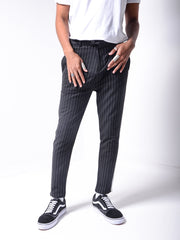 MODP Black Ankle Pants Bold Stripes