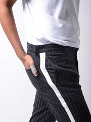 MODP Black Ankle Pants Bold Stripes