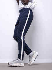 MODP Navy Ankle Pants Bold Stripes