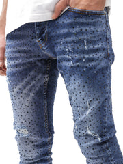 MODP Full Rhinestone Blue Jeans