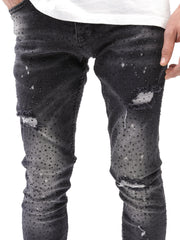 MODP Full Rhinestone Black Jeans