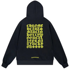 Letter Cross Pattern Hoodie #B101