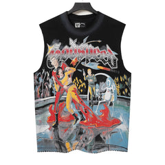 Character Pattern Vest T-shirt #G6701
