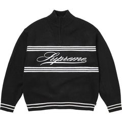 Script Stripe Half Zip Sweater