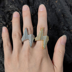 Men's Micro-paved Zirconia Lightning Ring