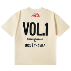 Printed T-shirt Black / Apricot