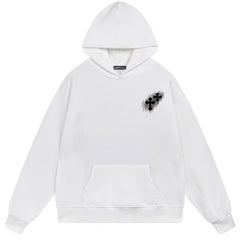 Letter Cross Pattern Hoodie #B38