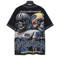 Skull Baseball Player Pattern T-shirt #G6223