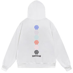 Letter Cross Pattern Hoodie #B17