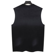 Skull Print Rhinestone Sleeveless T-Shirt Vest #V1500