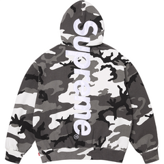 Satin Applique Hooded Sweatshirt 'Woodland Camo'