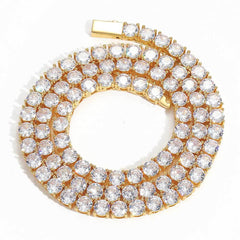 Men's Spring Clasp Tennis Chain Zirconia Necklace #CHA005