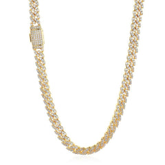 Men's Single Row Full Diamond Cuban Zircon Necklace #CHA073